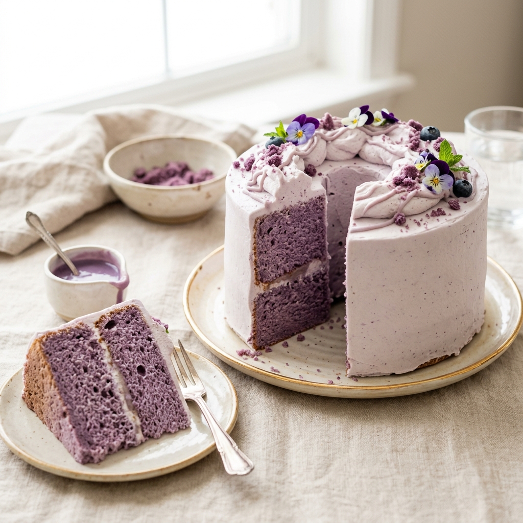 Recette traditionnelle du Gâteau à l'Ube (Chiffon Cake)